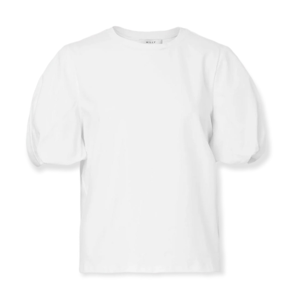 Milly Monica Jersey Poplin Combo Tee - Picture 6 of 14